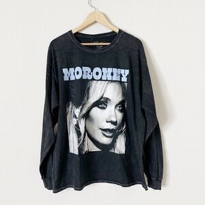 NEW Megan Moroney Acid Wash Long Sleeve Graphic Shirt